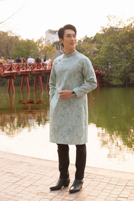 B79 Only Áo - Áo dài nam Nam hiên màu ngọc