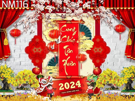 Super High Quality Back Drop. Code (NM116) for Tet Vietnamese New Year