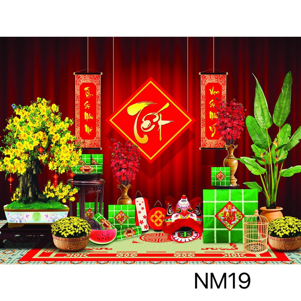 Super High Quality Back Drop. Code (NM19) for Tet Vietnamese New Year