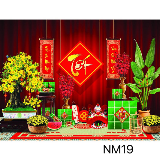 Super High Quality Back Drop. Code (NM19) for Tet Vietnamese New Year