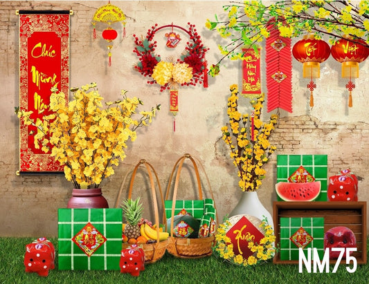 Super High Quality Back Drop. Code (NM75) for Tet Vietnamese New Year