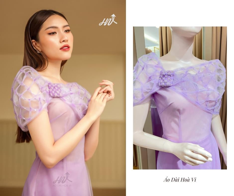 S11 Only áo - Áo dài 6 tà thiết kế Hoà Vi ngắn tay 1733