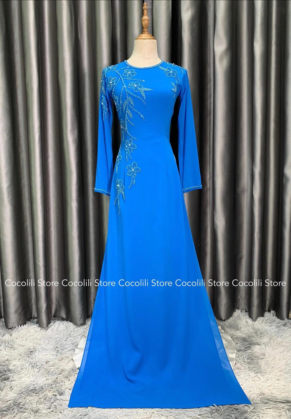 4489 S118 S125 only ao - Ao dai thiet ke chiffon 4 ta dinh ket