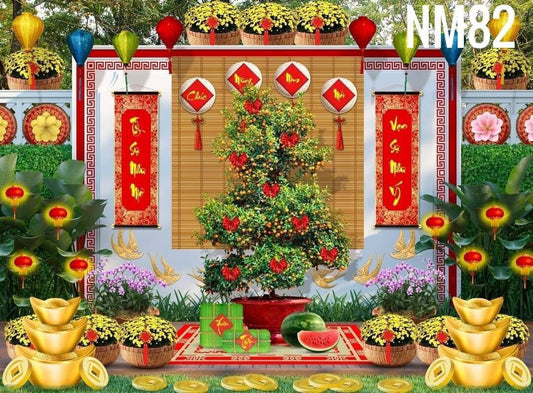 Super High Quality Back Drop. Code (NM82) for Tet Vietnamese New Year